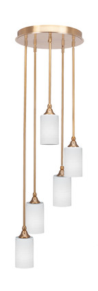 Toltec Lighting - 2145-NAB-4061 - Five Light Pendalier - Empire - New Age Brass