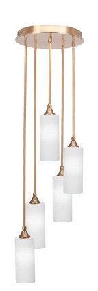 Toltec Lighting - 2145-NAB-4091 - Five Light Pendalier - Empire - New Age Brass