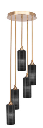 Toltec Lighting - 2145-NAB-4099 - Five Light Pendalier - Empire - New Age Brass