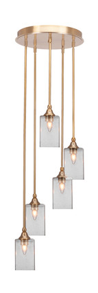 Toltec Lighting - 2145-NAB-530 - Five Light Pendalier - Empire - New Age Brass