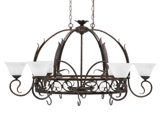 Toltec Lighting - 216-BRZ-311 - Eight Light Pot Rack - Leaf - Bronze