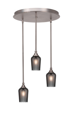 Toltec Lighting - 2183-BN-4252 - Three Light Pendalier - Empire - Brushed Nickel