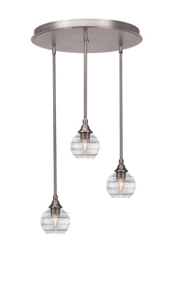 Toltec Lighting - 2183-BN-5110 - Three Light Pendalier - Empire - Brushed Nickel