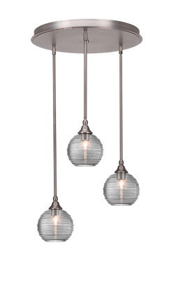 Toltec Lighting - 2183-BN-5122 - Three Light Pendalier - Empire - Brushed Nickel