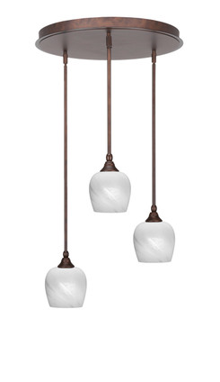 Toltec Lighting - 2183-BRZ-4811 - Three Light Pendalier - Empire - Bronze