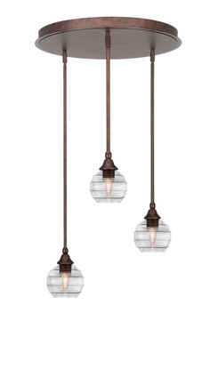 Toltec Lighting - 2183-BRZ-5110 - Three Light Pendalier - Empire - Bronze