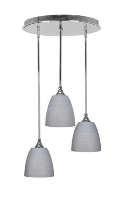 Toltec Lighting - 2183-CH-4072 - Three Light Pendalier - Empire - Chrome