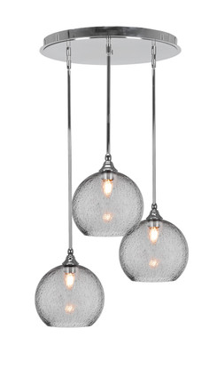 Toltec Lighting - 2183-CH-4352 - Three Light Pendalier - Empire - Chrome