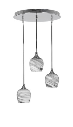 Toltec Lighting - 2183-CH-4819 - Three Light Pendalier - Empire - Chrome