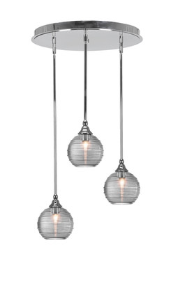 Toltec Lighting - 2183-CH-5122 - Three Light Pendalier - Empire - Chrome