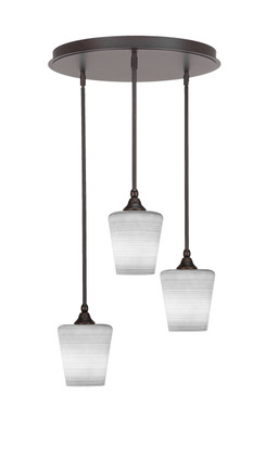 Toltec Lighting - 2183-DG-4031 - Three Light Pendalier - Empire - Dark Granite