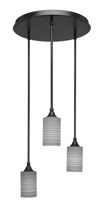 Toltec Lighting - 2183-DG-4062 - Three Light Mini Pendant - Empire - Dark Granite