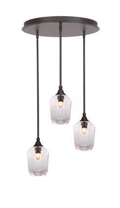 Toltec Lighting - 2183-DG-4460 - Three Light Pendalier - Empire - Dark Granite