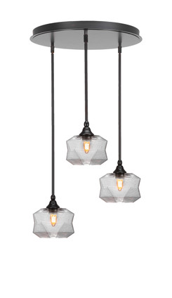 Toltec Lighting - 2183-ES-4490 - Three Light Pendalier - Empire - Espresso