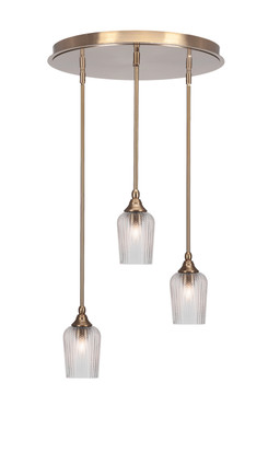 Toltec Lighting - 2183-NAB-4250 - Three Light Pendalier - Empire - New Age Brass
