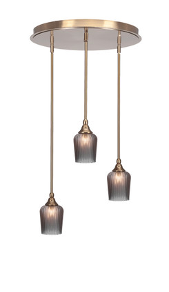 Toltec Lighting - 2183-NAB-4282 - Three Light Pendalier - Empire - New Age Brass