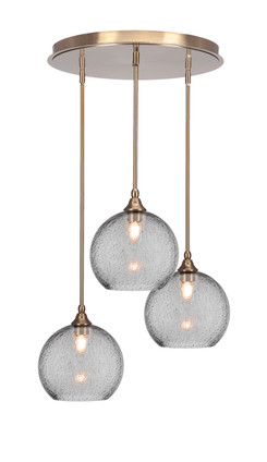 Toltec Lighting - 2183-NAB-4352 - Three Light Pendalier - Empire - New Age Brass