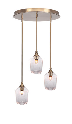 Toltec Lighting - 2183-NAB-4460 - Three Light Pendalier - Empire - New Age Brass