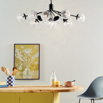 Silvarious 12 Light Linear Chandelier Convertible (52703BK)