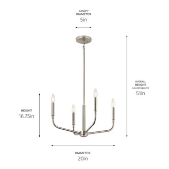 Madden Four Light Chandelier/Semi Flush Mount (52716NI)