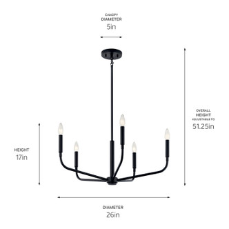Madden Five Light Chandelier (52717BK)