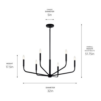 Madden Six Light Chandelier (52718BK)