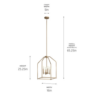 Madden Four Light Foyer Pendant (52722CPZ)