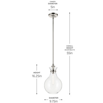Laria One Light Pendant (52776PNCLR)