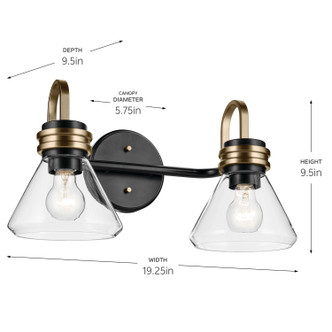 Farum Two Light Bath (55154BKCLR)