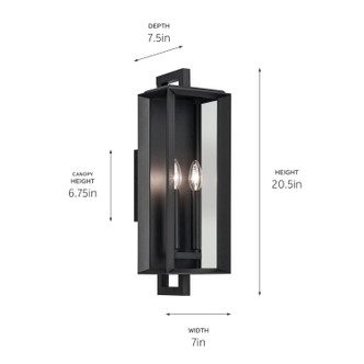 Kroft Two Light Outdoor Wall Mount (59132BKT)