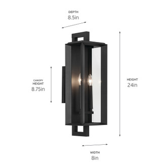 Kroft Two Light Outdoor Wall Mount (59133BKT)