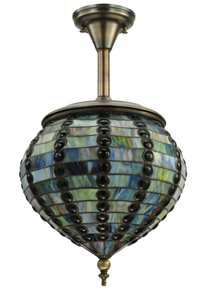 Meyda Tiffany - 136106 - One Light Pendant - Jeweled Beehive - Antique Brass