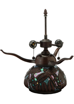 Meyda Tiffany - 138103 - Two Light Table Lamp - Dragonfly - Mahogany Bronze Blue