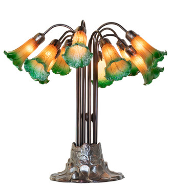 Amber/Green Ten Light Table Lamp (14357)