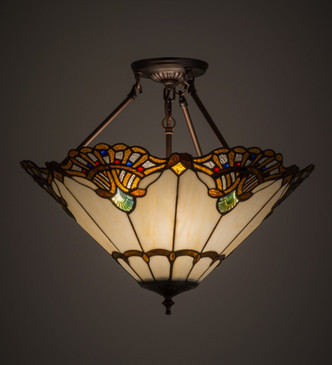 Shell with Jewels Three Light Inverted Pendant (167056)