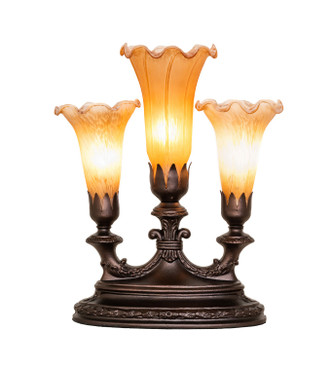 Amber Tiffany Pond Lily Three Light Accent Lamp (17657)