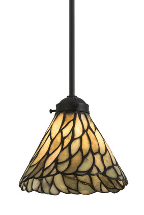 Meyda Tiffany - 177614 - One Light Mini Pendant - Willow - Textured Black
