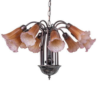 Amber/Purple 12 Light Chandelier (17959)