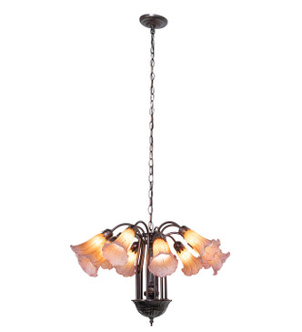 Amber/Purple 12 Light Chandelier (17959)