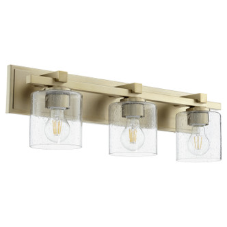 Quorum - 5369-3-280 - Three Light Vanity - Kaplan - Aged Brass|Clear Seeded