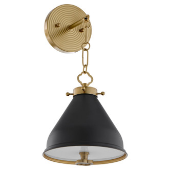 Quorum - 5863-1-5980 - One Light Wall Mount - Bonnel - Matte Black|Aged Brass