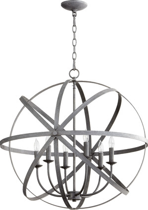 Quorum - 6009-6-17 - Six Light Chandelier - Celeste - Zinc