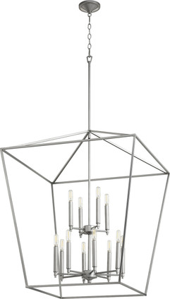 Quorum - 604-12-64 - 12 Light Entry Pendant - Gabriel - Classic Nickel