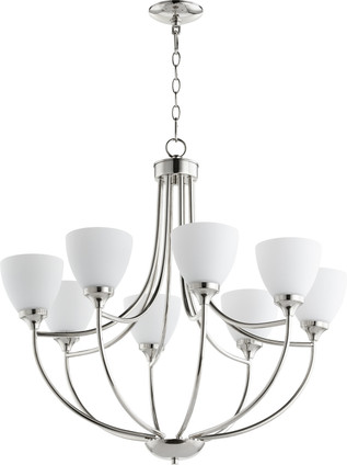 Quorum - 6059-8-62 - Eight Light Chandelier - Enclave - Polished Nickel