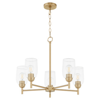 Quorum - 6112-5-80 - Five Light Chandelier - Wallinger - Aged Brass Quorum - 6112-5-80 - Five Light Chandelier - Wallinger - Aged Brass