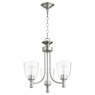 Quorum - 6122-3-265 - Three Light Chandelier - Rossington - Satin Nickel|Clear Seeded