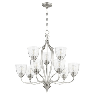Quorum - 6127-9-265 - Nine Light Chandelier - Jardin - Satin Nickel|Clear Seeded