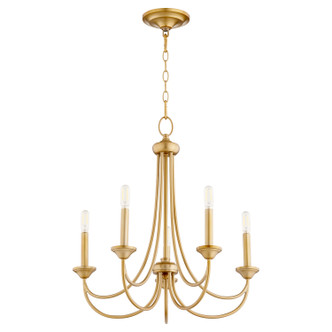 Quorum - 6250-5-80 - Five Light Chandelier - Brooks - Aged Brass