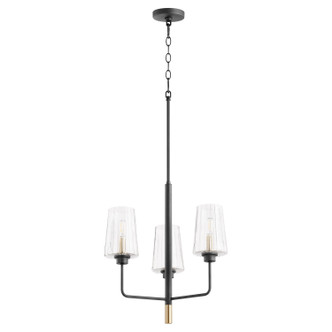 Quorum - 625-3-6980 - Three Light Chandelier - Dalia - Textured Black w/ Aged Brass