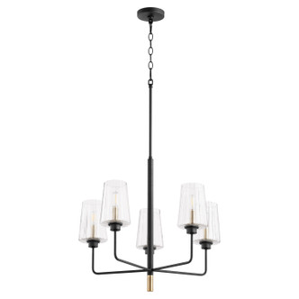 Quorum - 625-5-6980 - Five Light Chandelier - Dalia - Textured Black|Aged Brass